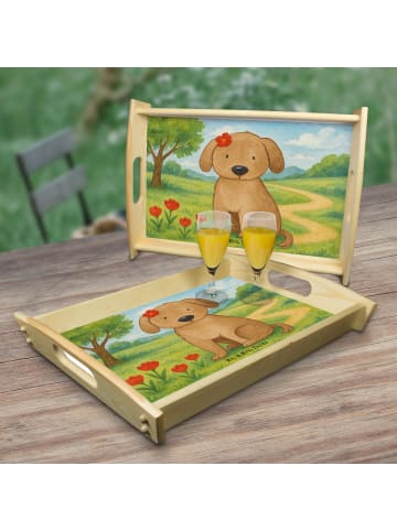 Mr. & Mrs. Panda Sofatablett Hund Dame Design ohne Spruch in Weiß
