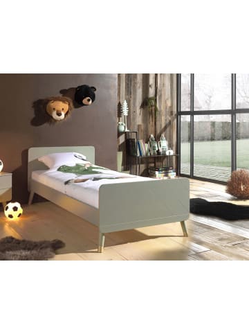 58 aufm Kessel EINZELBETT Kamillah 204x74x95 aus MDF in Olive Grün