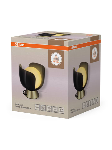 Osram Corolle Tischleuchte E14 Metall Glas Retro Schwarz