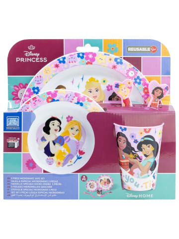 COFI 1453 Princess Teller-Set Mikrowellengeeignet 5-teiliges Kindergeschirr in Mehrfarbig