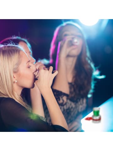 relaxdays 4 x Trinkspiel Spin the Shot in Grau