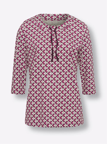 Sieh an! 3/4-Arm-Shirt in ecru-burgund-bedruckt
