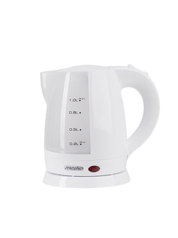 mesko Mesko 1276 Wasserkocher 1 L mit Anti-Kalk-Filter - 1600 W, Weiß in Weiß