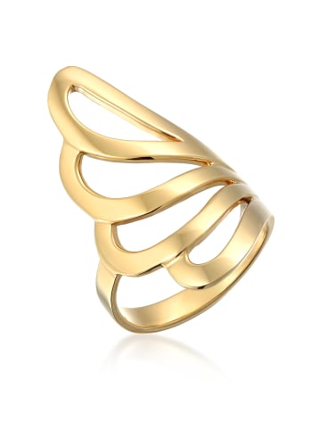 Nenalina Ring 925 Sterling Silber Wellen in Gold