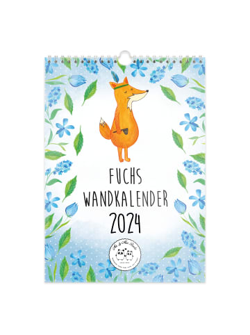 Mr. & Mrs. Panda A3 Wandkalender 2024 Fuchs Collection mit Spruch in Weiß