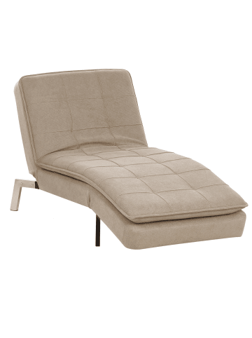 Beliani Chaiselongue LOIRET in Beige - (W) 179 x (H) 93 x (L) 76 cm