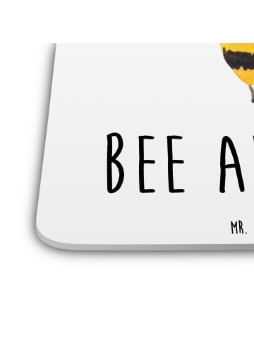 Mr. & Mrs. Panda Untersetzer Biene König mit Spruch in Weiß