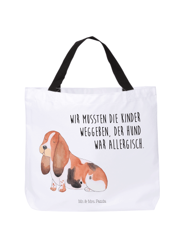 Mr. & Mrs. Panda Shopper Hund Basset Hound mit Spruch in Weiß