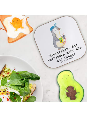 Mr. & Mrs. Panda bieruntersetzer Elektriker Verbindungen mit Spruch in Weiß