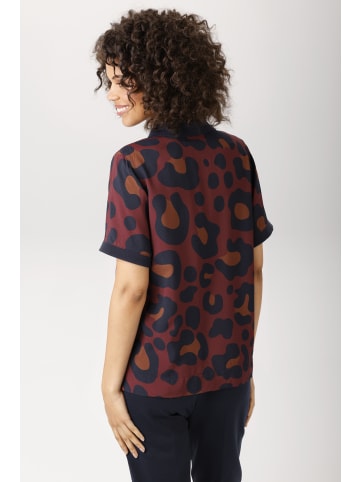 Aniston CASUAL Kurzarmbluse in bordeaux-marine-zimt