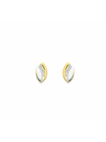 Adeliás Damen 585 Gold Ohrringe / Ohrstecker mit Zirkonia in gold
