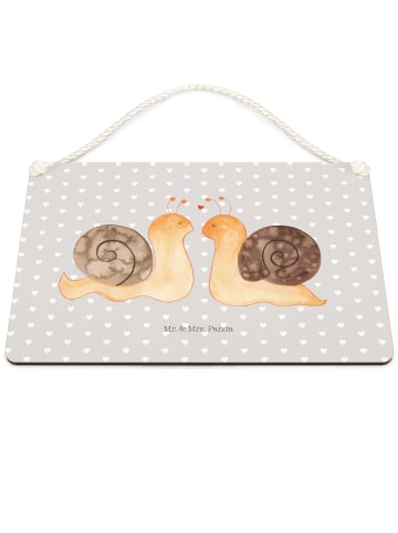 Mr. & Mrs. Panda Deko Schild Schnecken Liebe ohne Spruch in Grau Pastell