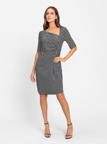 Heine Wickelkleid in schwarz-ecru Pepita