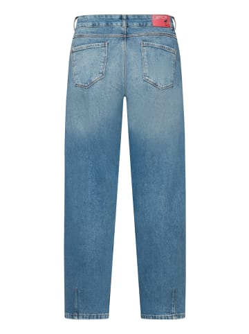 CARTOON Used Look-Jeans mit Waschung in Blau