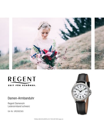 Regent Armbanduhr-Analog schwarz mittel (ca. 32mm) Regent Lederarmband