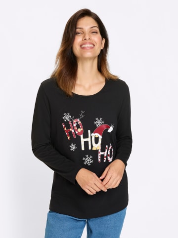 Sieh an! Langarmshirt in schwarz-weiß