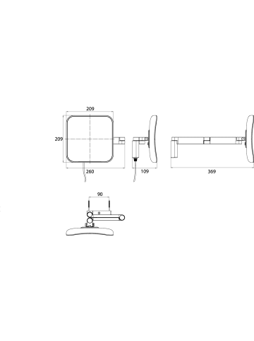 Emco Emco Wand-Kosmetikspiegel mit Beleuchtung, 5-fach