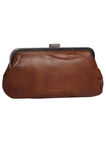 SPIKES & SPARROW Abendtasche echt Leder in cognac