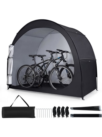 COSTWAY Fahrradgarage für 2 Fahrräder 210x123x171cm in Schwarz