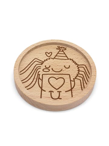 Mr. & Mrs. Panda Holz Untersetzer Spinne Agathe Brief ohne Spruch in Transparent