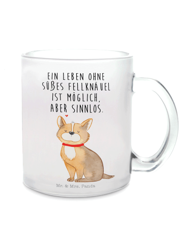 Mr. & Mrs. Panda Teetasse Hund Glück mit Spruch in Transparent