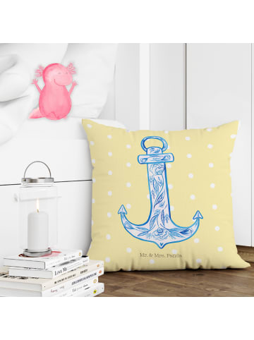 Mr. & Mrs. Panda Kissen 40x40 Anker Blau ohne Spruch in Gelb Pastell