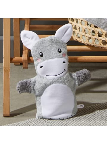 Erwin Müller Frottier Kinder-Waschhandschuh 2-in-1 in hellgrau