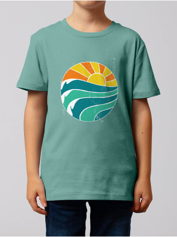 wat? Apparel T-Shirt Summer Sun in Teal Monstera