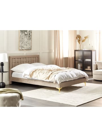 Beliani Doppelbett LIMOUX in Beige - (W) 147 x (H) 96 x (L) 213 cm