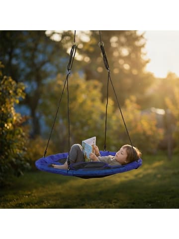 relaxdays Nestschaukel in Dunkelblau - Ø 100 cm