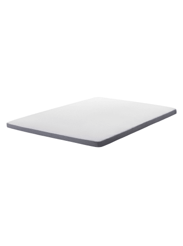 Beliani Topper SLUMBER in Grau/Weiß - (W) 140 x (H) 6 x (L) 200 cm