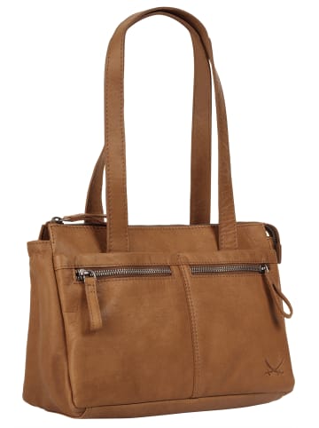 Sansibar Handtasche echt Leder in cognac