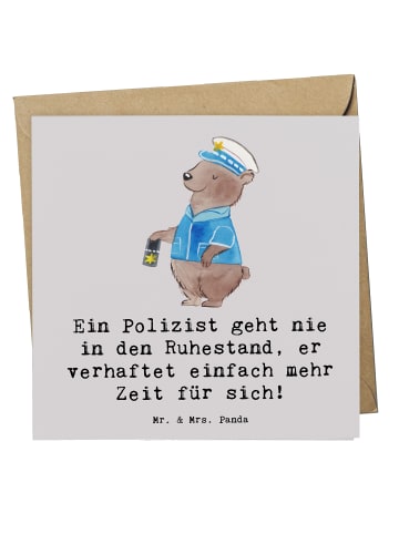 Mr. & Mrs. Panda Klappkarte Polizist Ruhestand mit Spruch in Grau Pastell