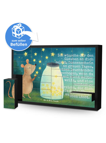 Mr. & Mrs. Panda Adventskalender Maus Sterne Design mit Spruch in Weiß