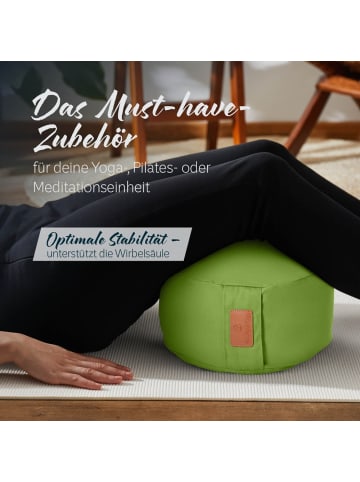 DoYourFitness Yoga-Kissen Vishnu gefüllt Dinkelspelz hellgrün rund grün