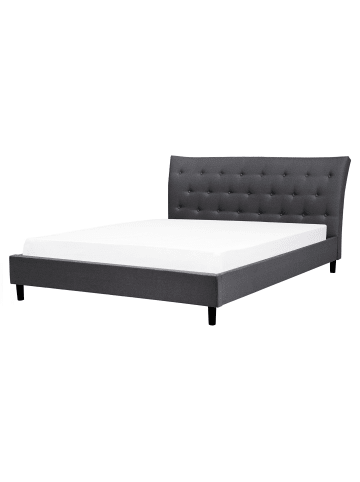 Beliani Doppelbett SAVERNE in Grau/Braun - (W) 177 x (H) 100 x (L) 228 cm