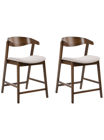 Beliani 2-tlg Barhocker LILLY in Beige/Braun