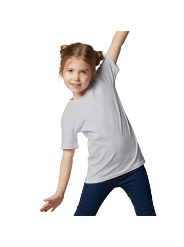 tectake Einfarbiges T-Shirt für Kinder, hellgrau