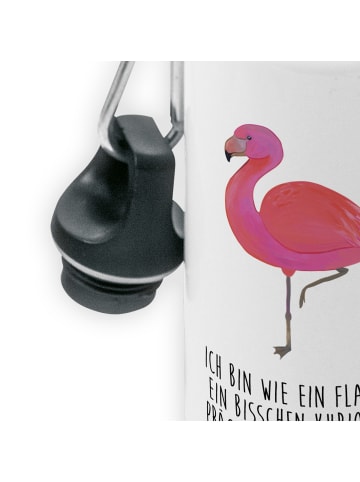 Mr. & Mrs. Panda Kindertrinkflasche Flamingo Classic mit Spruch in Weiß