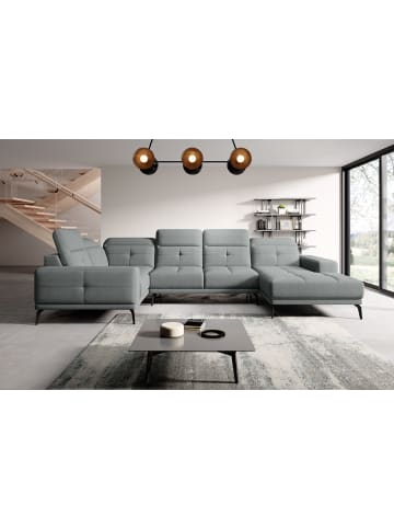 MF Design Nevido Recamiere Links in Charcoal -  (L) 201 x (B) 350 x (H) 77 cm