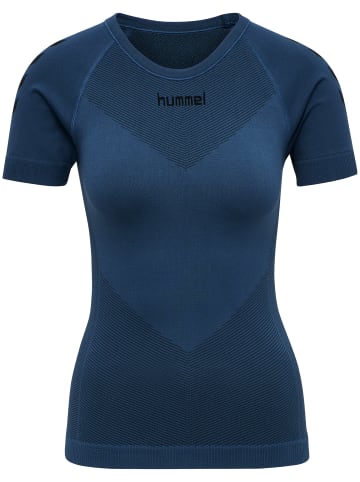 Hummel Hummel T-Shirt Hummel First Multisport Damen Atmungsaktiv Leichte Design Feuchtigkeitsabsorbierenden Nahtlosen in DARK DENIM