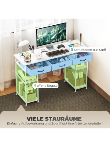 HOMCOM Schreibtisch in Weiß 120L x 40B x 76H cm