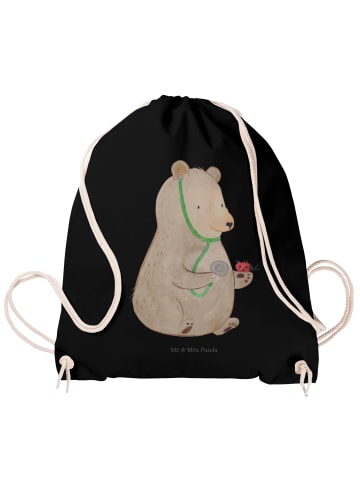 Mr. & Mrs. Panda Beutelrucksack Bär Arzt ohne Spruch in Schwarz