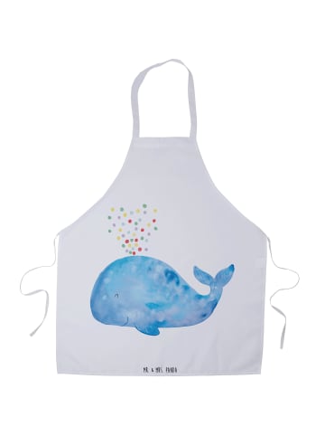 Mr. & Mrs. Panda Kellnerschürze Wal Konfetti ohne Spruch in Weiß