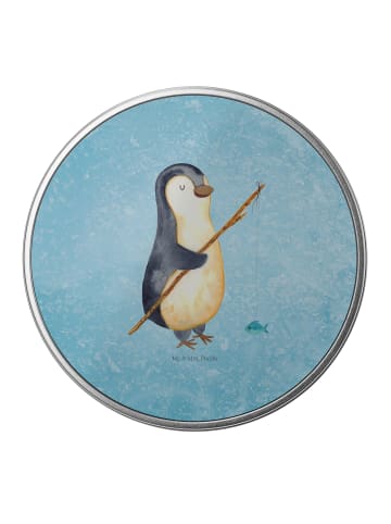 Mr. & Mrs. Panda Teedose Pinguin Angler ohne Spruch in Eisblau