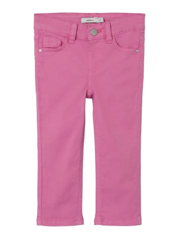 name it Twill-Hose slim fit in wild orchid