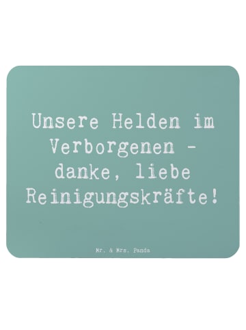 Mr. & Mrs. Panda Mauspad Spruch Reinigungskraft Helden mit Spruch in Meeresbrise