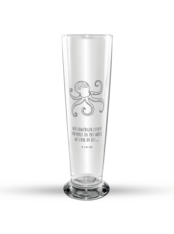 Mr. & Mrs. Panda Pilsglas Tintenfisch mit Spruch in Transparent