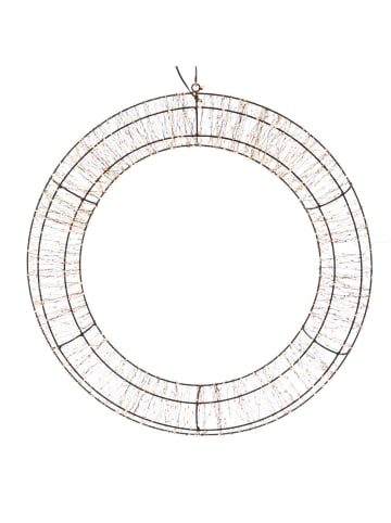 MARELIDA LED Kranz XXL Dekokranz Türkranz Lichterkranz 2200LED Timer D: 60cm in schwarz