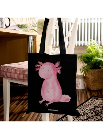Mr. & Mrs. Panda Jutebeutel Axolotl Niedlich ohne Spruch in Schwarz